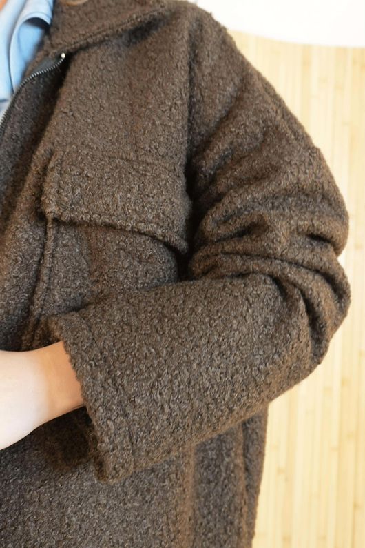 Eversley Stretch Boucle Barn Jacket Chocolate /15=